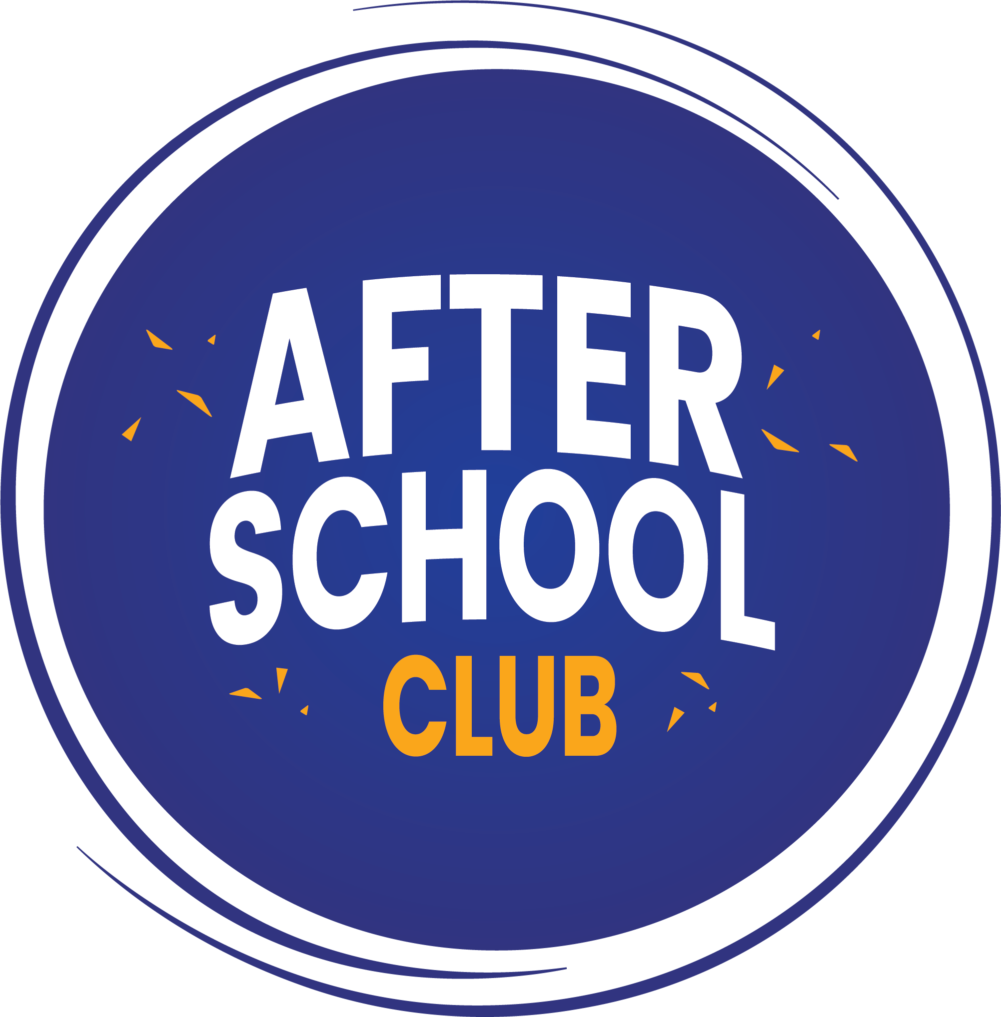 After School Club on a blue circular background