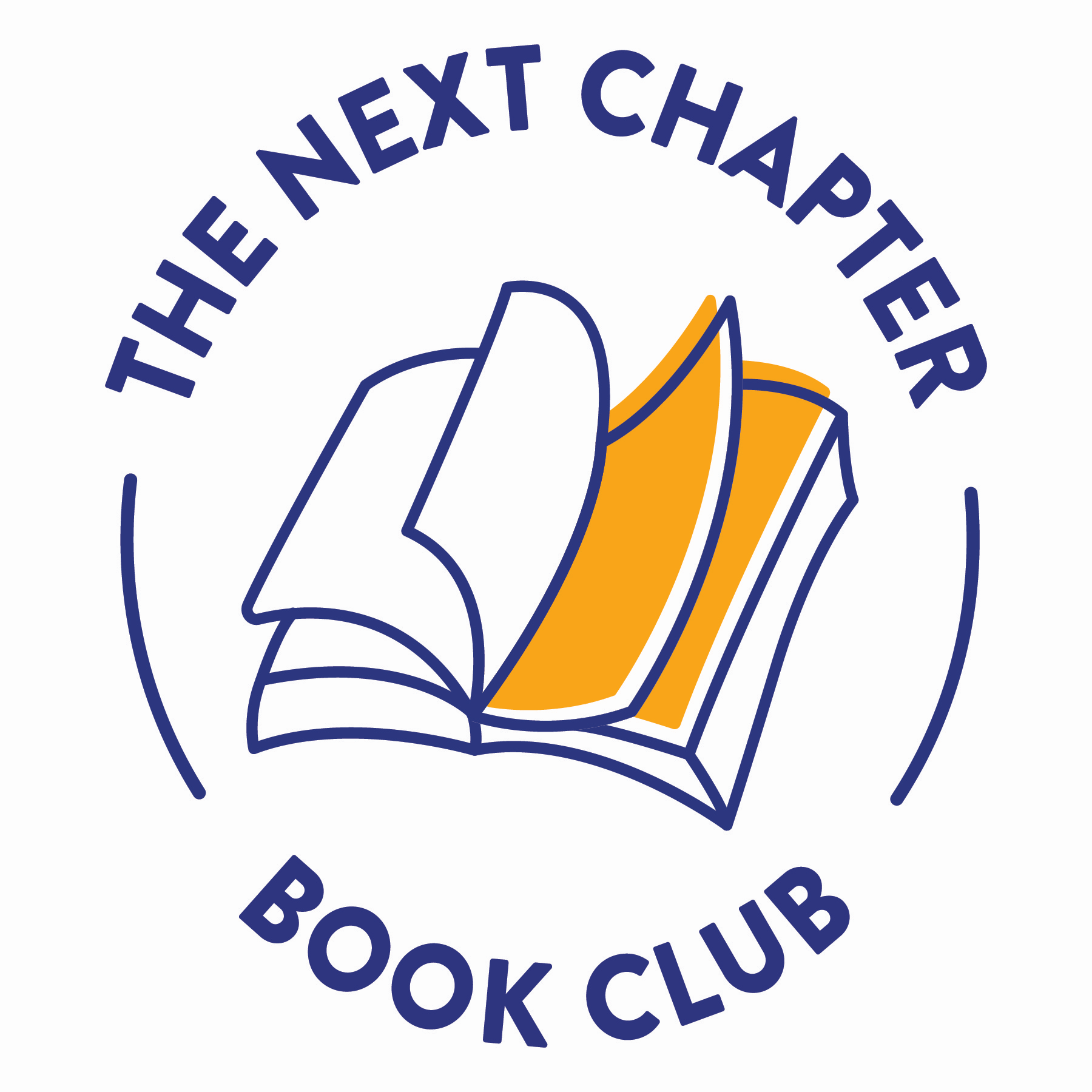 The Next Chapter Book Club with graphic of an open book