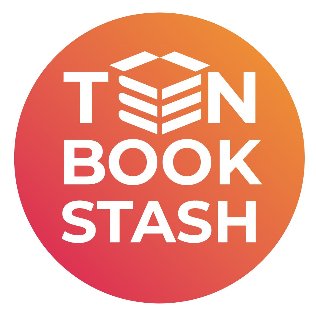 Teen Book Stash on orange circle